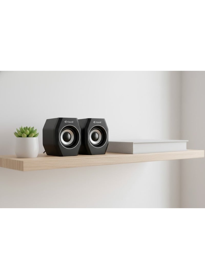 Kisonli A-101S USB 2.0 Headphones with Powerful Sound and High Quality – Operates with a 3.5mm Audio Cable – Black - Image 4