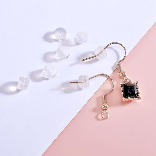 KASBEE Silicone Earring Backs, Clear Earring Backings, 12PCS Soft Earring Stoppers, Safety Back Pads Backstops, Earring Stopper Replacement for Fish Hook Earring Studs Hoops - Image 4