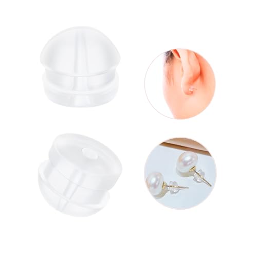 KASBEE Silicone Earring Backs, Clear Earring Backings, 12PCS Soft Earring Stoppers, Safety Back Pads Backstops, Earring Stopper Replacement for Fish Hook Earring Studs Hoops - Image 1