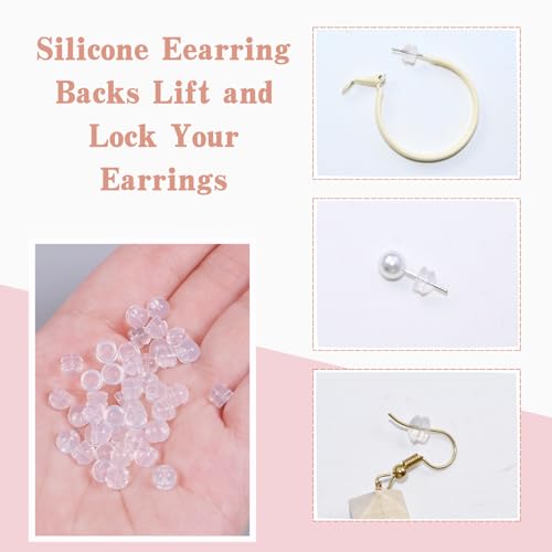 KASBEE Silicone Earring Backs, Clear Earring Backings, 12PCS Soft Earring Stoppers, Safety Back Pads Backstops, Earring Stopper Replacement for Fish Hook Earring Studs Hoops - Image 2