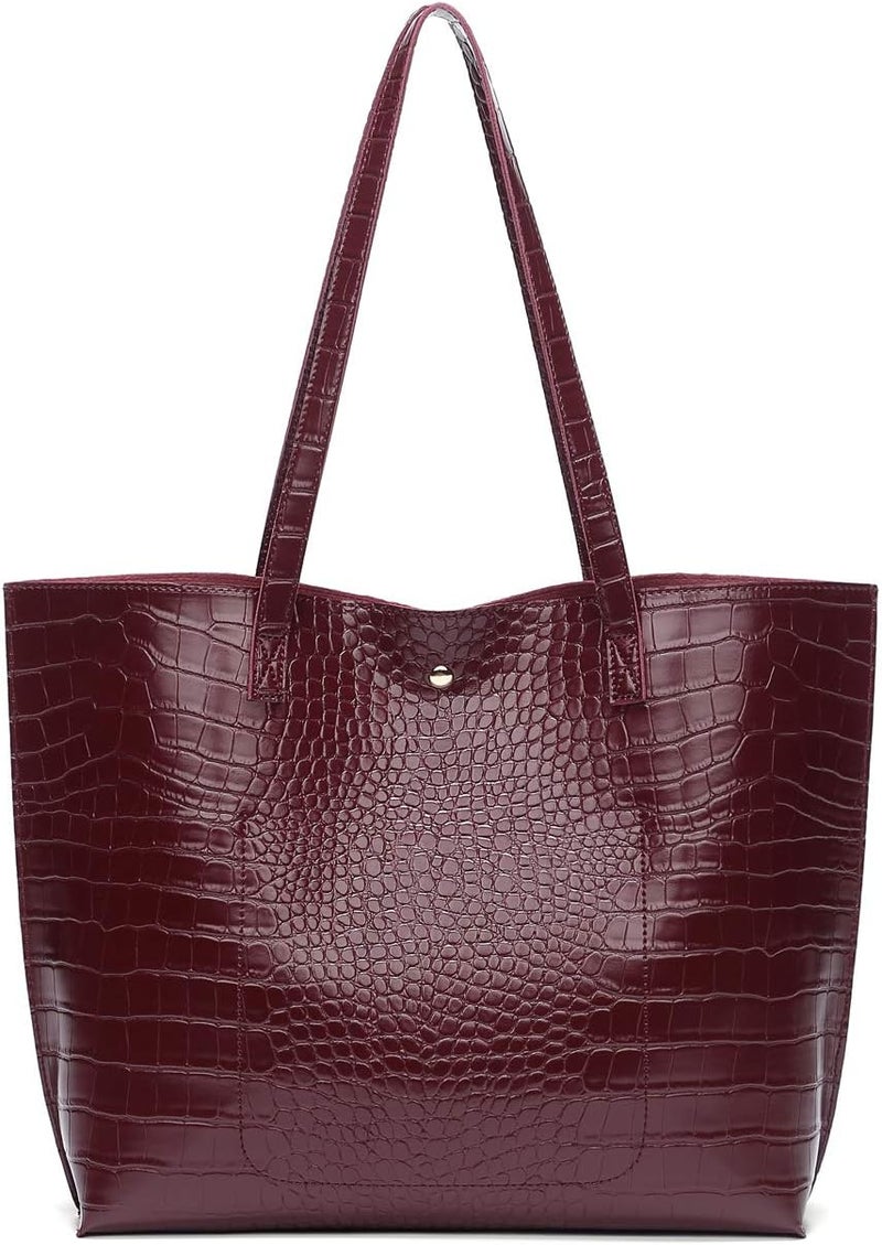 Dreubea Women's Soft Faux Leather Tote Shoulder Bag from, Big Capacity Tassel Handbag - Image 3