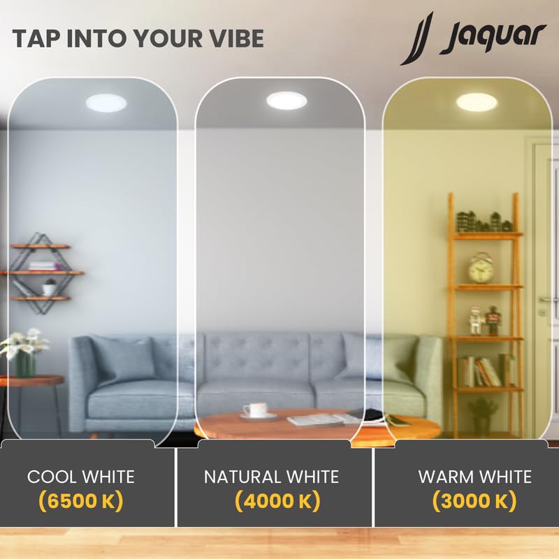 Jaquar Strella Slim 12W Round Recess Down Light - Warm White, Energy Efficient LED Ceiling Light for Home and Office (Pack of 1) - Image 5