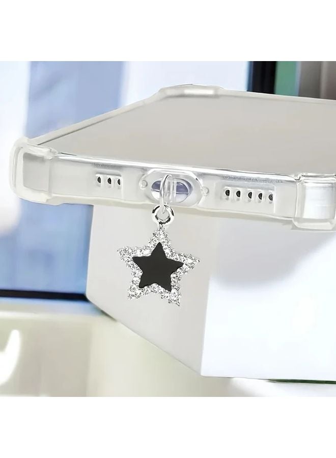 Type C Anti Dust Plug Pentagram Rhinestone Star Phone Pendant - Image 1