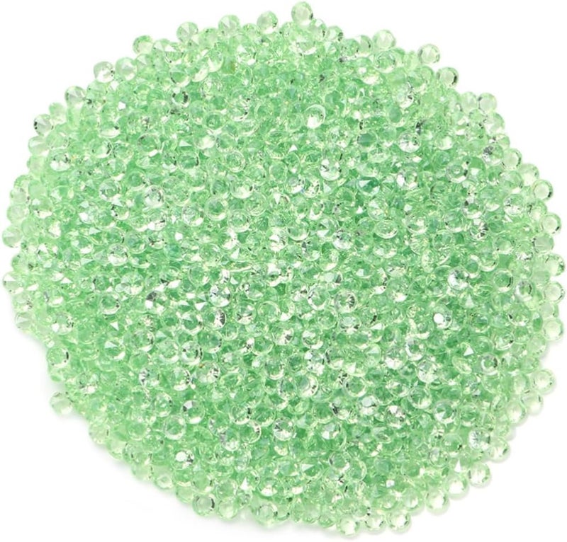 Green Acrylic Diamond Rhinestones 2000pcs for DIY Crafts Wedding Bridal Shower Decorations - Image 1