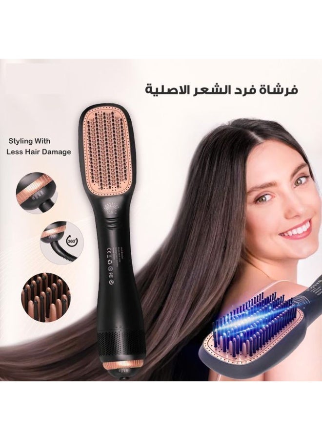 2-in-1 Professional Hair Straightening Brush, Styler, and Dryer - For Faster Styling and Salon Results at Home - Image 1