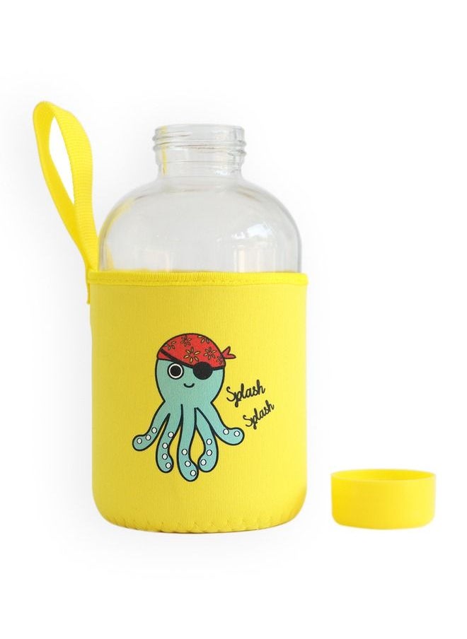 Milk & Moo Milk&Moo Sailor Octopus Kids Glass Water Bottles 600 ML  - Image 4