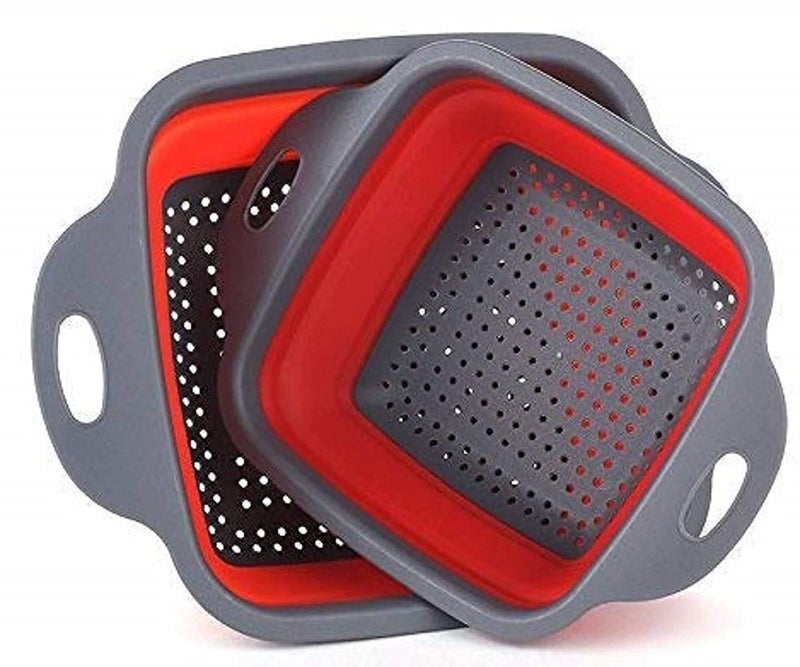 SILENCIO Collapsible Colander Drain Basket Vegetable Fruits Washing Strainer SpaceSaving Vegetable Basket Collapsible Strainer Colander - Image 1