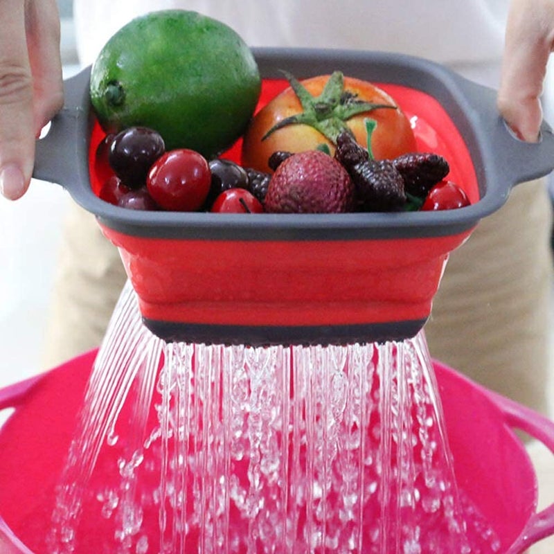SILENCIO Collapsible Colander Drain Basket Vegetable Fruits Washing Strainer SpaceSaving Vegetable Basket Collapsible Strainer Colander - Image 3