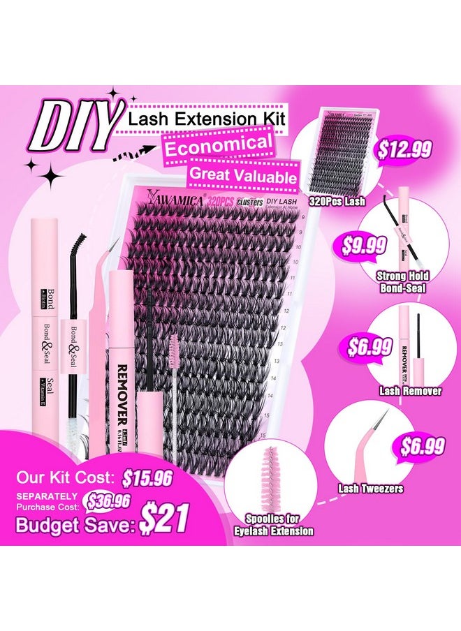 Eyelash Extension Kit 320Pcs Lash Clusters D Curl 916Mm Mix 40D Individual Lashes With Lash Bond And Seal And Remover Lash Applicator For Lash Extension Beginners - pzsku/ZB3FDBA9A9ABADBAAA8E5Z/45/_/1706506545/e3f58649-465c-46f4-9398-10c819fa9a4c