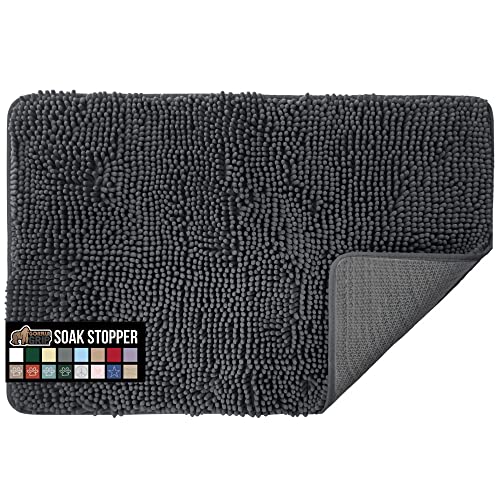 Gorilla Grip Gorilla Grip Soak Stopper Absorbent Chenille Indoor Doormat  Rubber Backing  Muddy Dog Paws Washable Mat  Quick Dry Microfiber Door Mat Inside Floor  Home D?cor Welcome Mats  60x36  Charcoal 