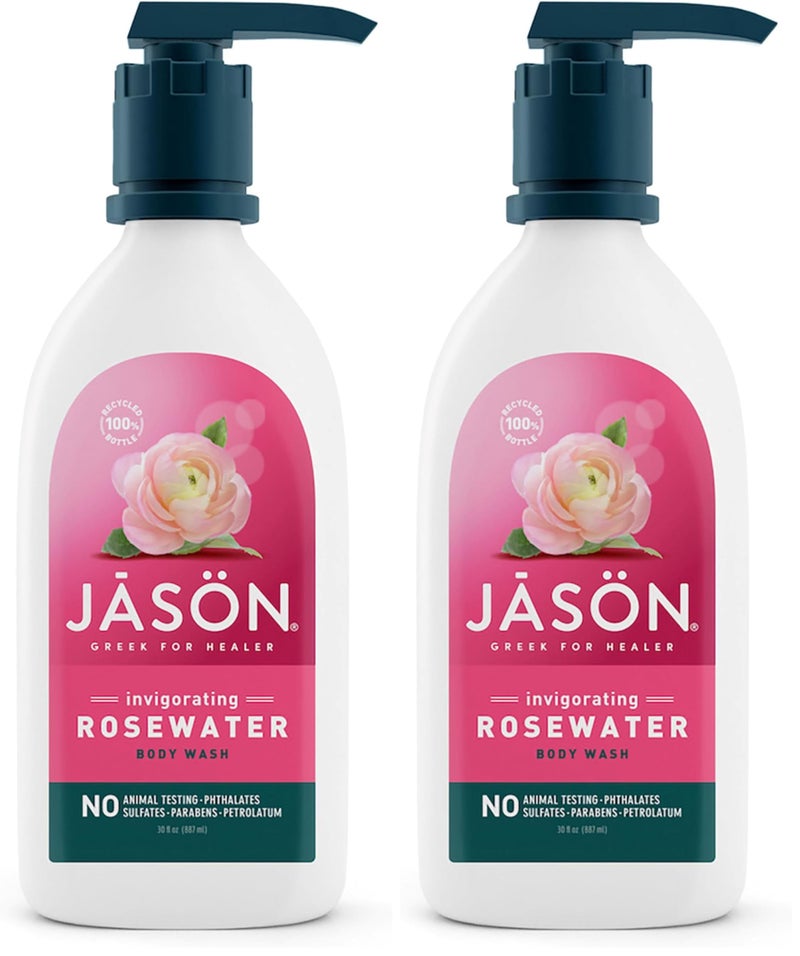 JASON Natural Body Wash & Shower Gel, Invigorating Rosewater, 30 Oz (Pack of 2) - Image 1