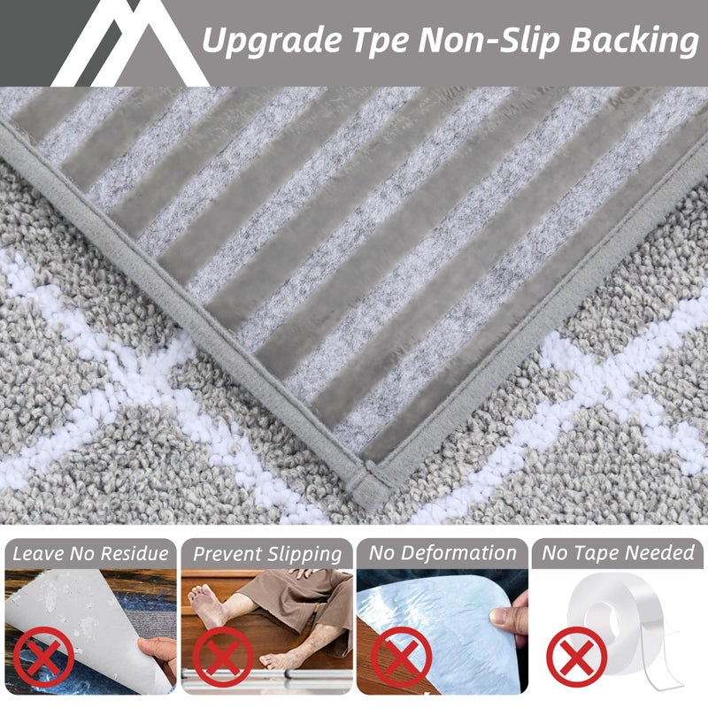COSY HOMEER Edging Stair Treads Non-Slip Carpet Mat 28inX9in Indoor Stair Runners for Wooden Steps, Stair Rugs for Kids and Dogs, 100% Polyester TPE Backing 15pcs,Grey - Image 2