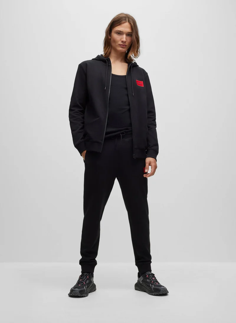هوجو Regular-fit hoodie in French terry with logo label