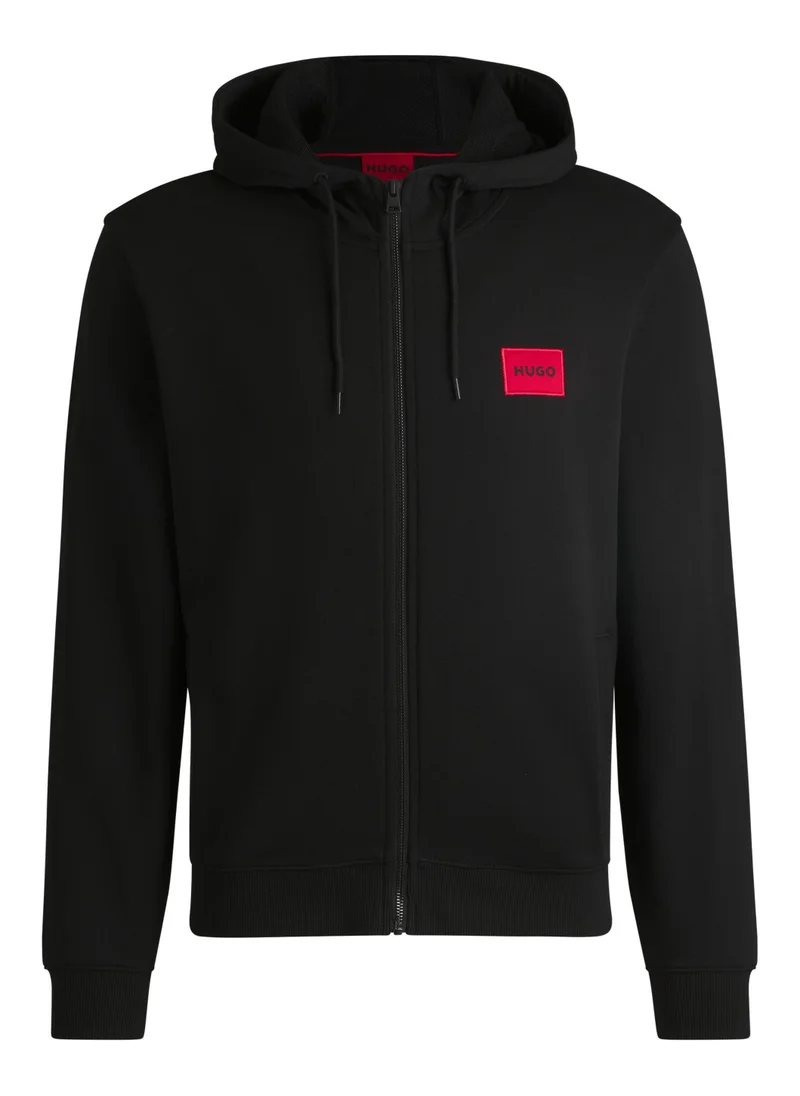 هوجو Regular-fit hoodie in French terry with logo label