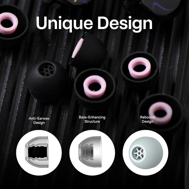 Linsoul Kiwi Ears Flex Earbud Tips, Replacement Silicone IEM Tips, 3 Pairs, S/M/L Size, for KZ ZS10 Pro 2, SuperMix 4,Hype4,Orchestra Lite, Cadenza Wired/Wireless Earphones (Black) - Image 4