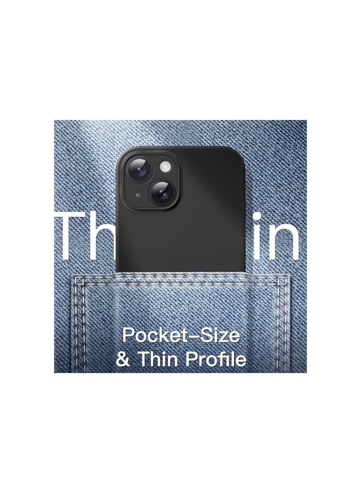 JETech Ultra Slim (0.35mm Thin) Case for iPhone 15 6.1-Inch, Camera Lens Cover Full Protection, Lightweight Matte Finish PP Hard Minimalist Case, Support Wireless Charging (Black) - Image 4