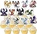 MZ.ogm Dargon Cupcake Toppers Dargon Cake Decorations Dragon Birthday Party Decorations with Unique Various Dargon Themed Cupcake Toppers for Dragon Party Decorations - Image 4