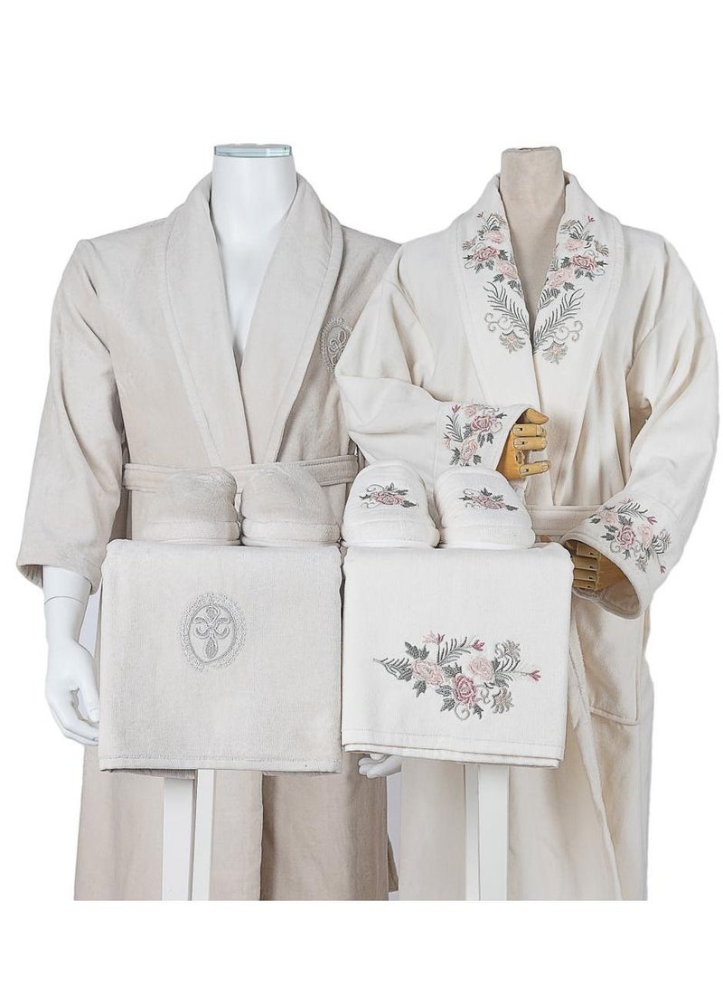 منزل لمى منسوجات طقم روب استحمام روما بيج مزدوج - Image 1