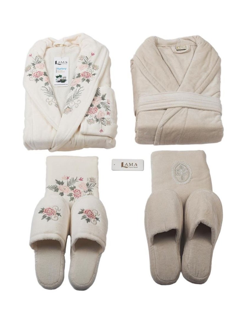 منزل لمى منسوجات طقم روب استحمام روما بيج مزدوج - Image 2