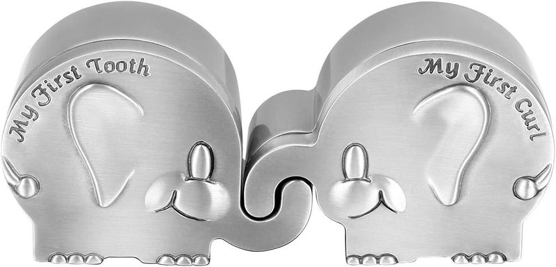 Mogoko Silver Tooth Holder Baby First Tooth and Curl Keepsake Box Set Teeth Fairy Containter Gift Boxes for Child Kids - Image 1