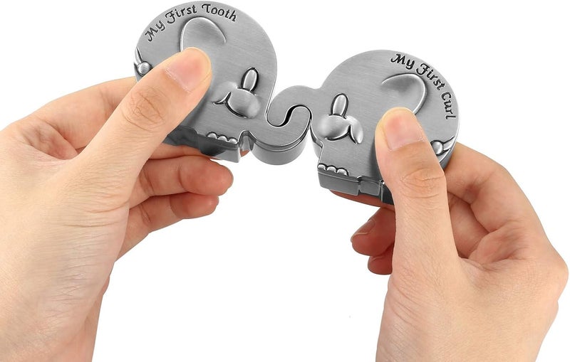 Mogoko Silver Tooth Holder Baby First Tooth and Curl Keepsake Box Set Teeth Fairy Containter Gift Boxes for Child Kids - Image 5