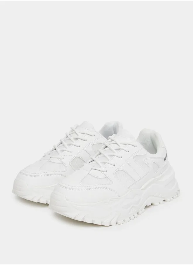 Styli Taping Detail Chunky Mesh Sneakers