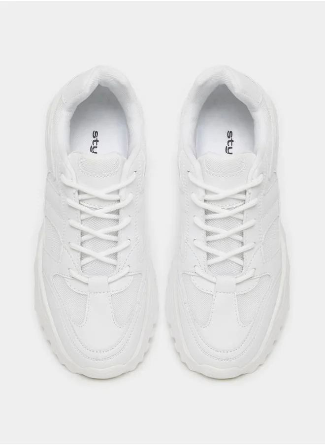Styli Taping Detail Chunky Mesh Sneakers