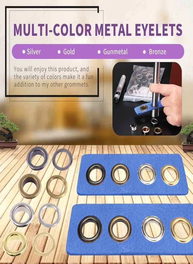 Swpeet 64Pcs - 32Sets 1" (25mm) Hole 4 Colors Grommets Thicken Metal Grommets Eyelets Grommet Kit, Metal Eyelets Kits Grommets Eyelets for Repairing Canvas, Leather, Curtains - Image 4