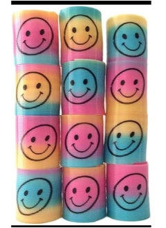 Generic 12 Small Smiley Face Slinky Toy For Kids Multicolor  - Image 2