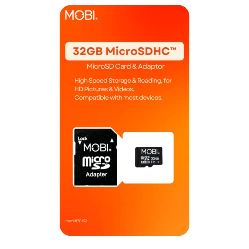 MOBI 32GB MicroSDHDC Memory Card and Adapter, Micro SD Card, microSD Card, Memory Card - Image 1