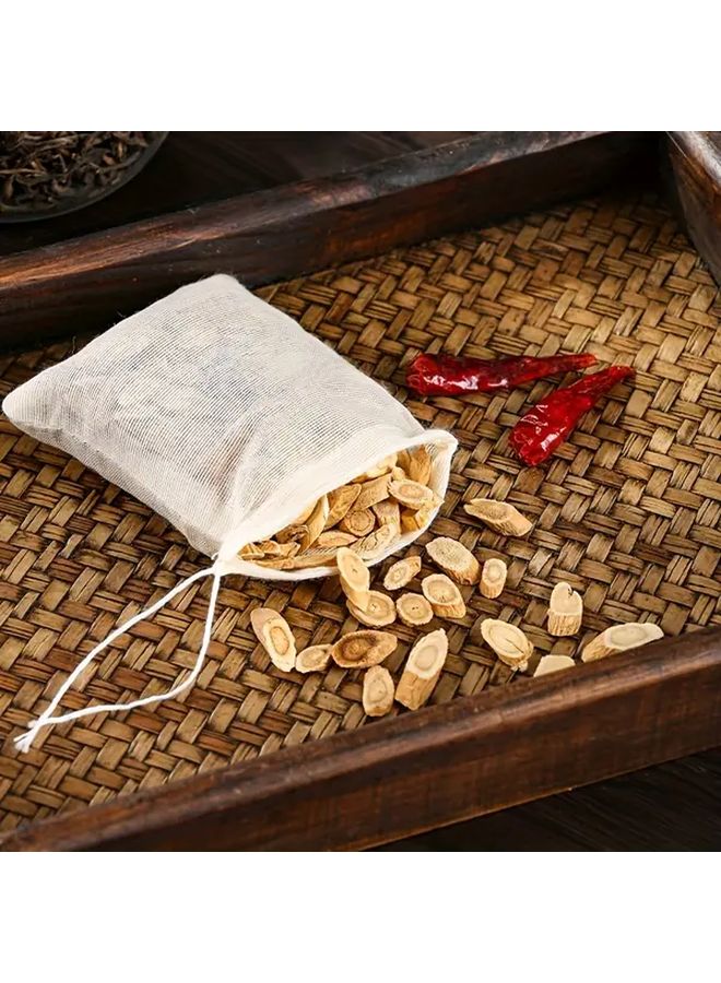 10 Pcs Reusable Drawstring Gauze Bags For Cooking Herbal Infusions Tea Wine - Image 2