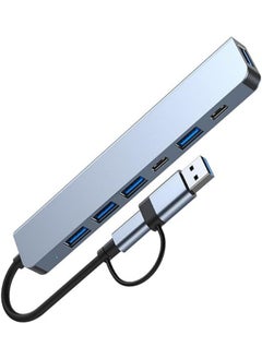 USB Extender for Type-c & Type-a Port, 7 in 1 USB spliter, Computer Accessory with USB-C USB-A, dongle Adapter for Tablet Phone PC,Compatible with HP Dell Lenovo Galaxy and More