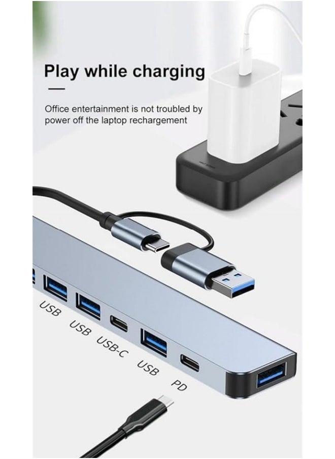 Generic - USB Extender for Type-c & Type-a Port, 7 in 1 USB spliter, Computer Accessory with USB-C USB-A, dongle Adapter for Tablet Phone PC,Compatible with HP Dell Lenovo Galaxy and More - Image 1