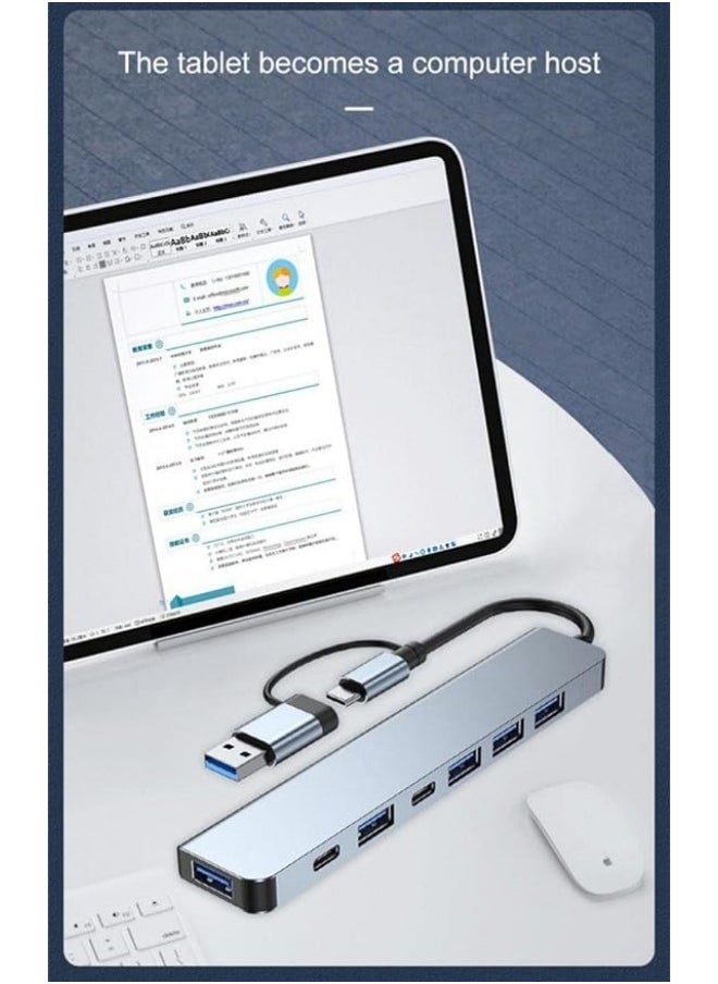 Generic - USB Extender for Type-c & Type-a Port, 7 in 1 USB spliter, Computer Accessory with USB-C USB-A, dongle Adapter for Tablet Phone PC,Compatible with HP Dell Lenovo Galaxy and More - Image 1