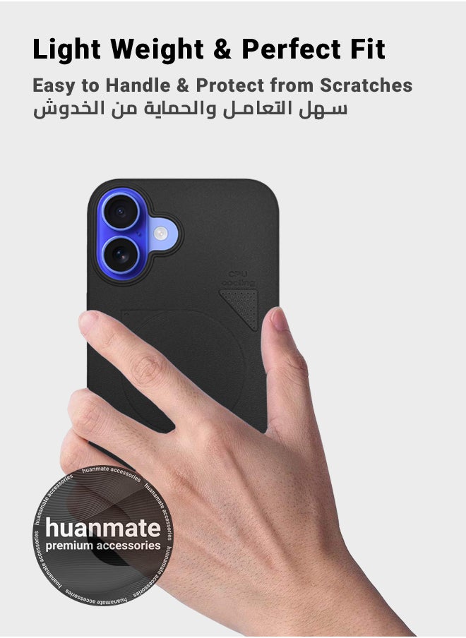 huanmate - Apple iPhone 16 MagSafe Case Black- High Quality Strong Magnet, Wireless Charging Compatible, Shockproof Protection, Ultra Slim Anti-Scratch Magnetic Cover for Apple iPhone 16 - Image 1