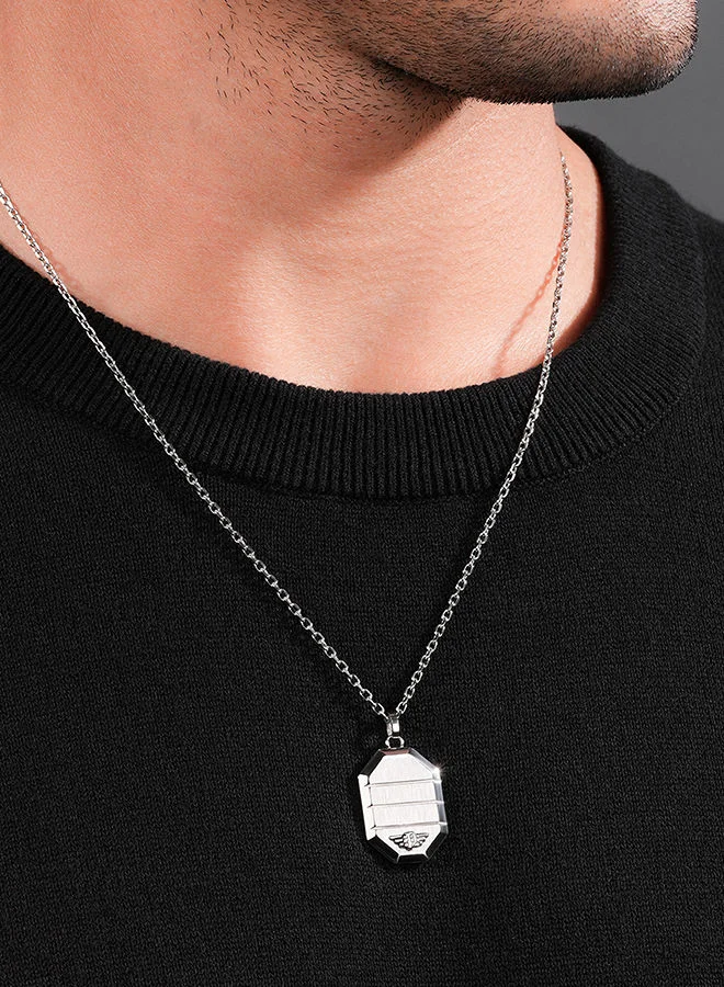 بوليس Revelry Stainless Steel Gents Necklace With Wing Logo Octagon ShapePEAGN0033304