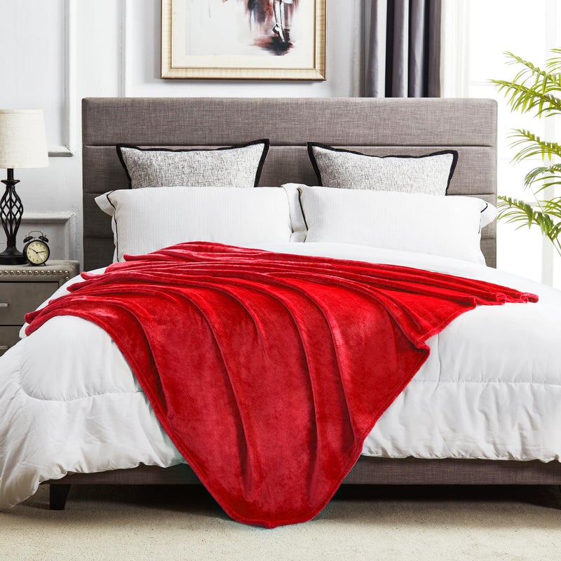 Dreamnine Soft Plush Fleece Throw بطانية 50 "× 60" "Slid Shag Minky خفيفة الوزن غامض من الفانيلا لغرفة النوم بطانية مخملية دافئة قابلة للغسل - Image 4