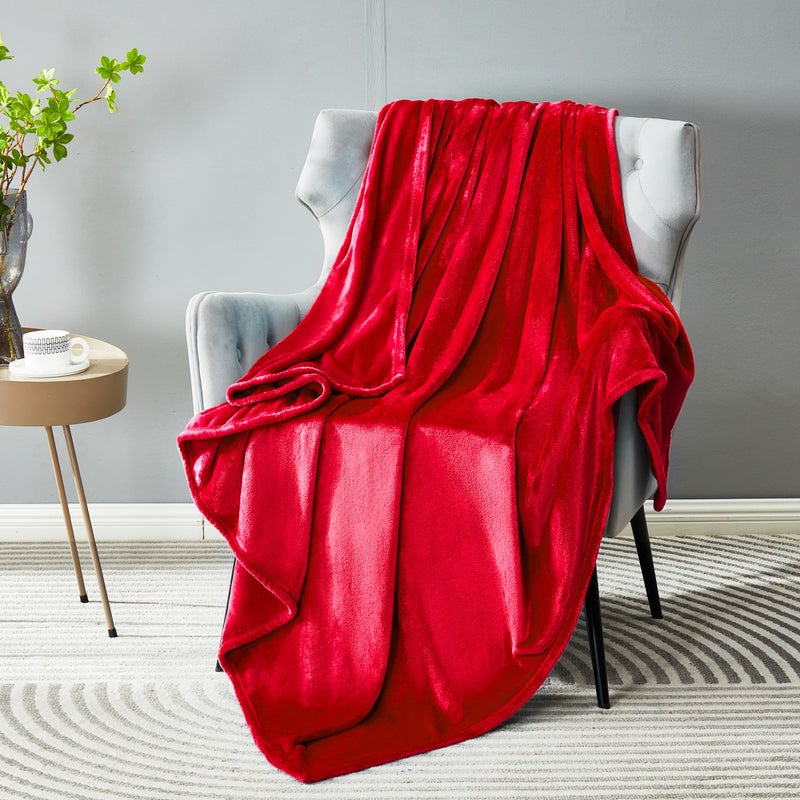 Dreamnine Soft Plush Fleece Throw بطانية 50 "× 60" "Slid Shag Minky خفيفة الوزن غامض من الفانيلا لغرفة النوم بطانية مخملية دافئة قابلة للغسل - Image 1