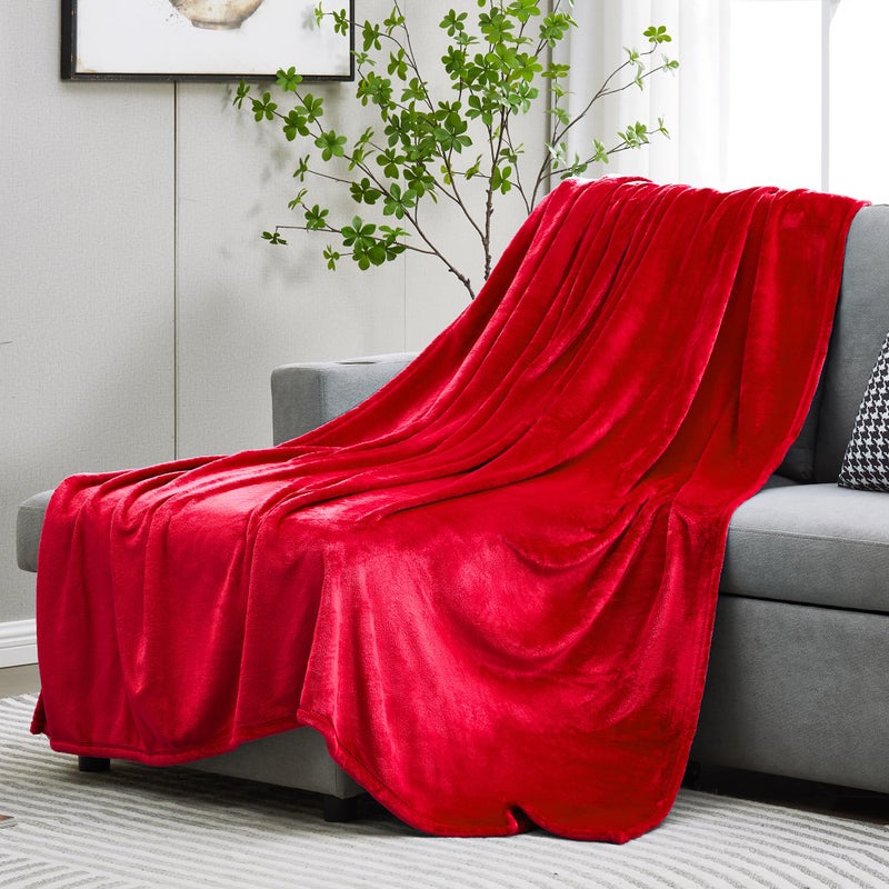 Dreamnine Soft Plush Fleece Throw بطانية 50 "× 60" "Slid Shag Minky خفيفة الوزن غامض من الفانيلا لغرفة النوم بطانية مخملية دافئة قابلة للغسل - Image 5
