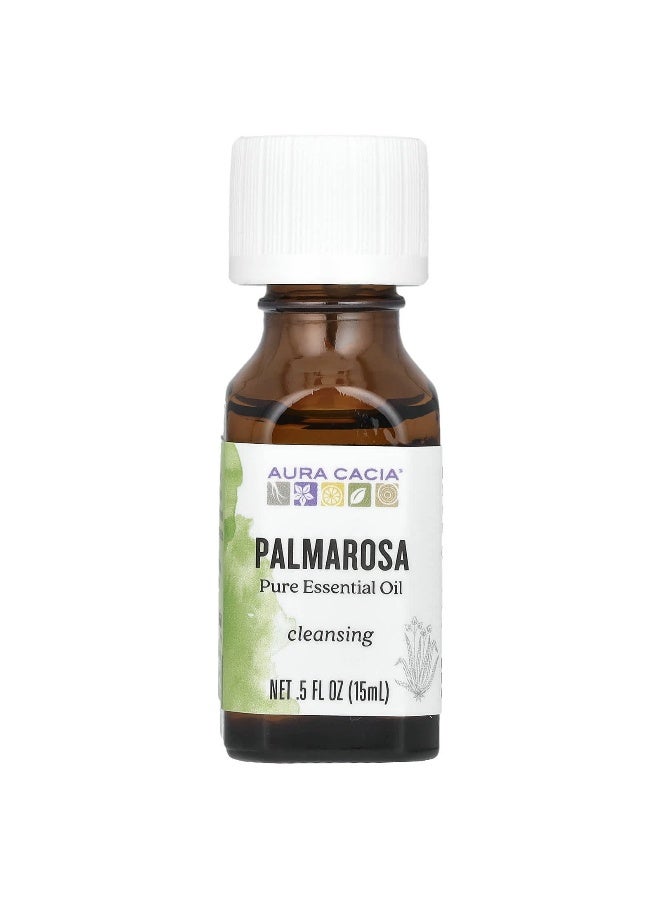 Aura Cacia أورا كاسيا، زيت أساسي نقي، بالماروزا، 0.5 أونصة سائلة (15 مل) - Image 1