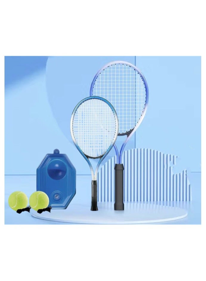 دنزوز مضرب تنس لشخصين مع ارتداد تلقائي ومضربين للتنس وحبلين لتدريب اللياقة البدنية خفيف الوزن للغاية للوالدين والطفل مناسب للمبتدئين وما إلى ذلك - Image 1