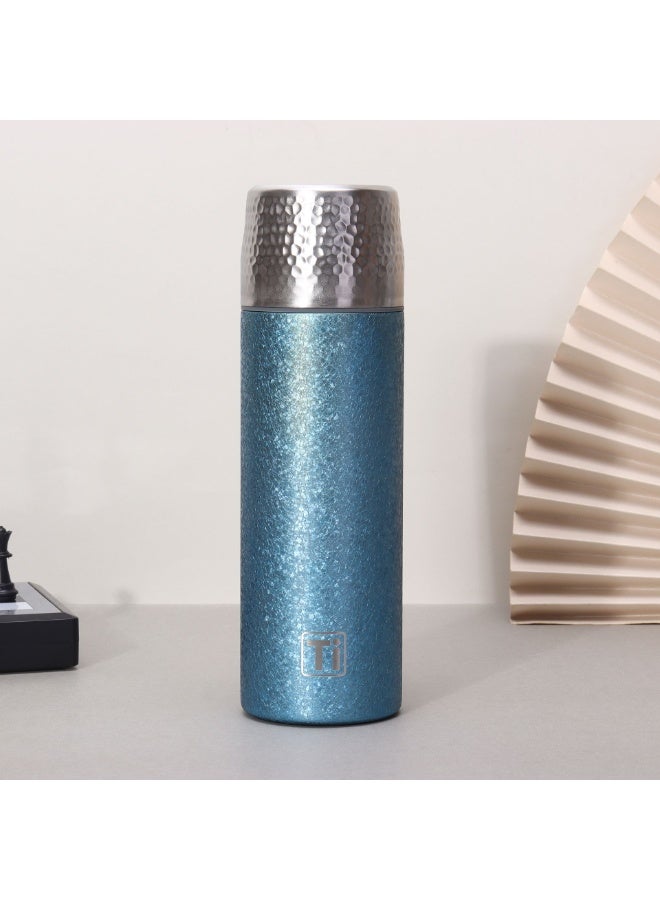 SKT Shiketro 450ML Double-Walled Titanium Coffee, Milk, Juice, and Tea Business Thermos (blue) - Image 1