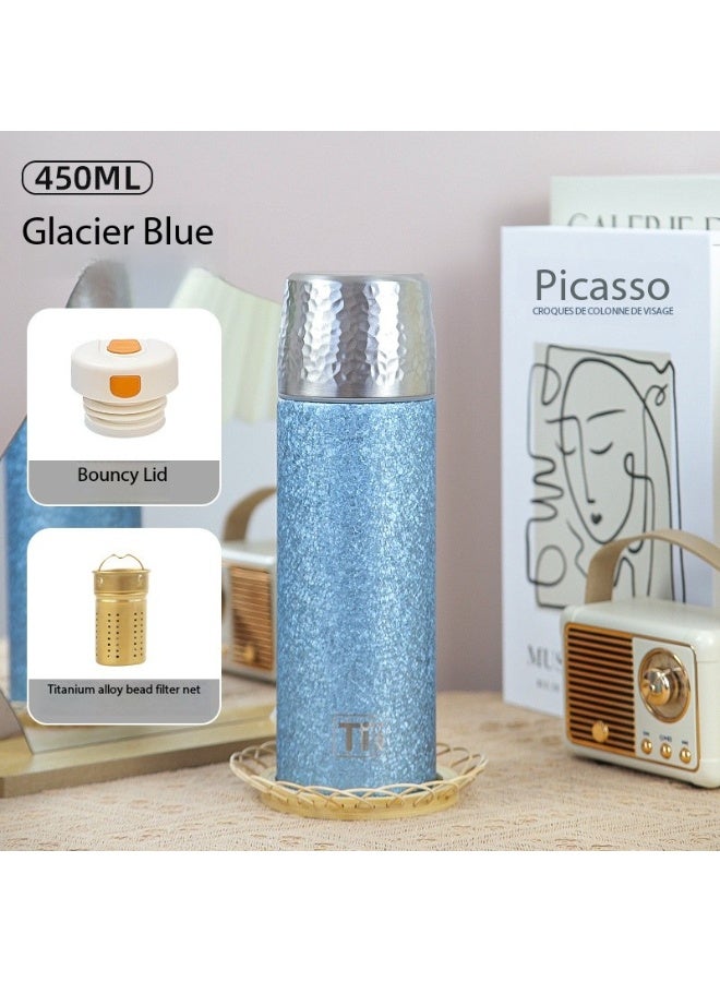 SKT Shiketro 450ML Double-Walled Titanium Coffee, Milk, Juice, and Tea Business Thermos (blue) - Image 4