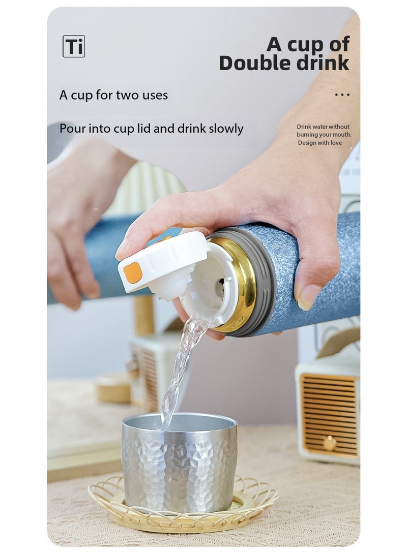 SKT Shiketro 450ML Double-Walled Titanium Coffee, Milk, Juice, and Tea Business Thermos (blue) - Image 5