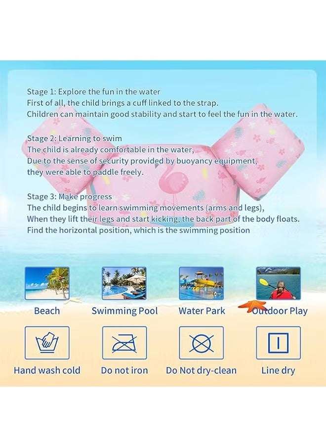 Toddler Kids Swim Life Vest Girls and Boys Swim Vest Swimming Training Life Jacket Children Swim Vest for Puddle/Beach Play Like Jumper Swim Training Jacket for 2-6 Years Old Boys Girls - Image 2