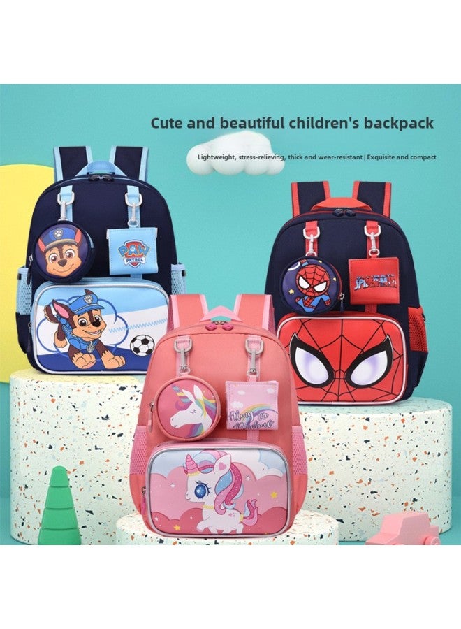 Kindergarten Schoolbag Barking For Primary School Students First Grade Boys And Girls 3-7 Years Old Baby Lightweight Spine Protection Shoulder Back-Color:Navy Blue-ultraman - Image 3