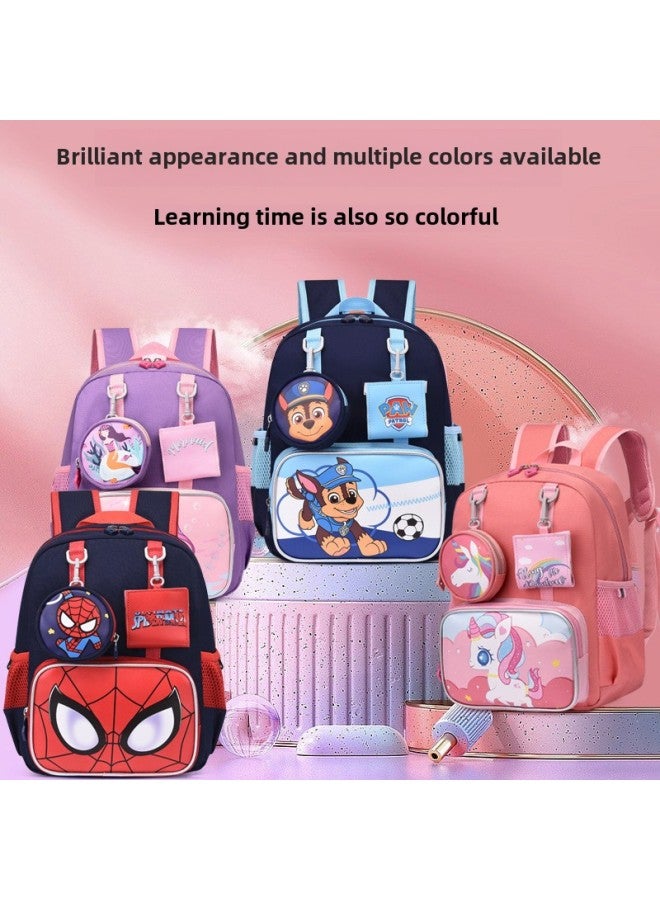 Kindergarten Schoolbag Barking For Primary School Students First Grade Boys And Girls 3-7 Years Old Baby Lightweight Spine Protection Shoulder Back-Color:Navy Blue-ultraman - Image 2