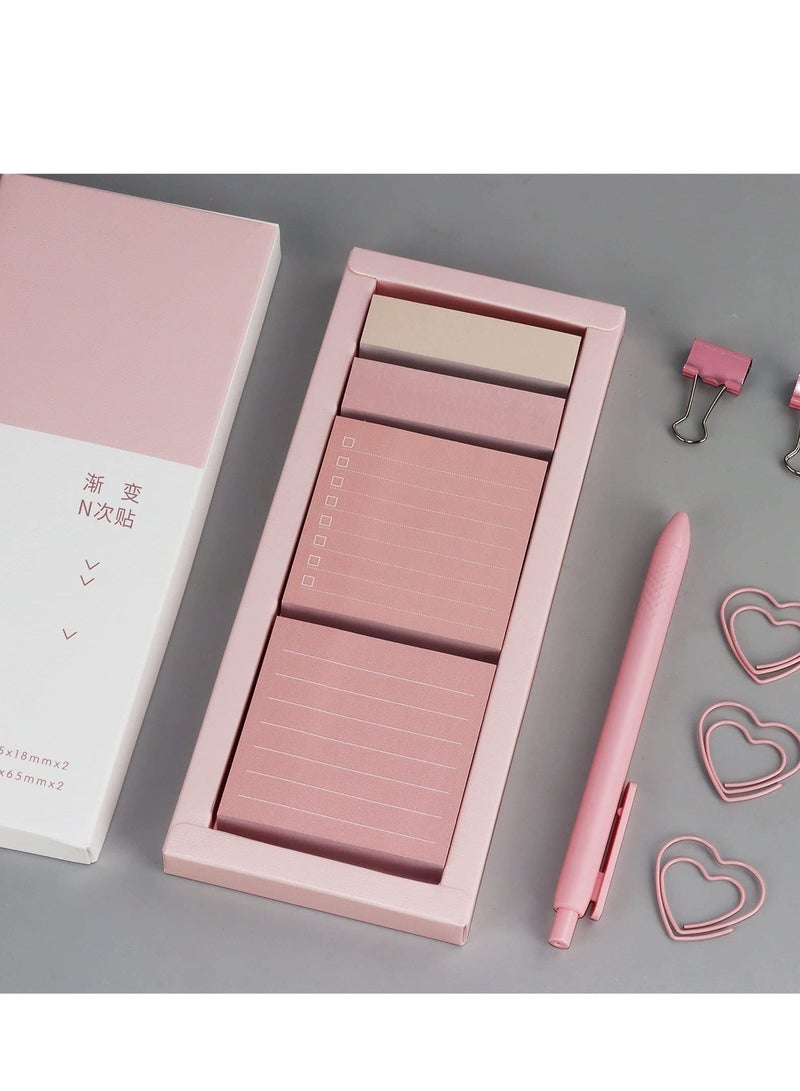 Y&D Pink Sticky Notes Set, Portable Macaron Notes, 240 Sheets Lined Pastel Note Pads , Self-Stick Index Tabs Flag Organizer for Planner, Journal, Calendar, School, Office Supplies (Pink)  - Image 3
