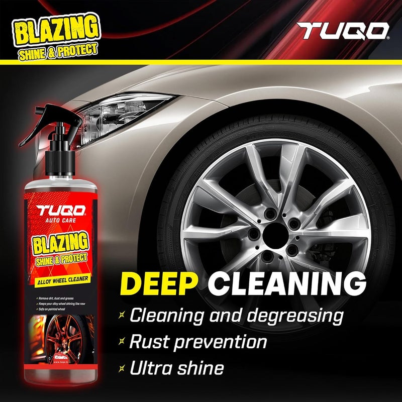 TUQO 500ml Alloy Wheel Cleaner | Rim Cleaner | Removes Dirt, Brake Dust & Grime | Safe for Aluminum & Sensitive Finishes | Restores Shine | Effective Detailing Solution for Alloys & Wheels | AWC64 - Image 2