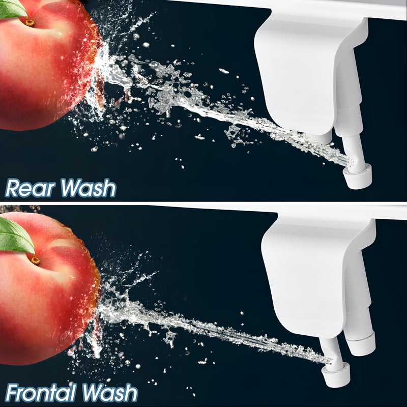 BIGCOW Ultra-Slim Bidet Attachment for Toilet - Dual Nozzle (Frontal & Rear Wash) with Adjustable Cold Water Pressure and Stainless Steel Inlet - Hygienic Solution for Fresh Cleanliness, Silver 2 Pcs - Image 2
